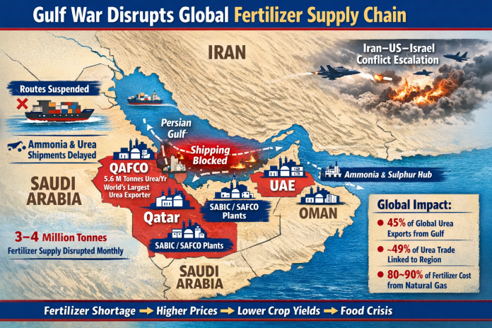 ایران جنگ سے سپلائی چین متاثر، توانائی بحران کے باعث کھاد کی قلت، یوریا قیمتوں میں اضافہ، عالمی زرعی پیداوار میں کمی کا خدشہ